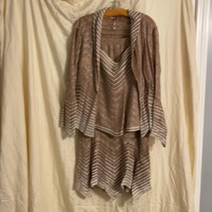 Crochet metallic 3 piece cocktail dress